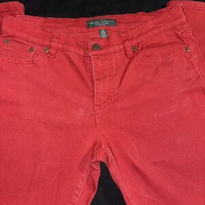 Lauren Ralph Lauren Women's Red Straight Leg Jeans, Size 8
